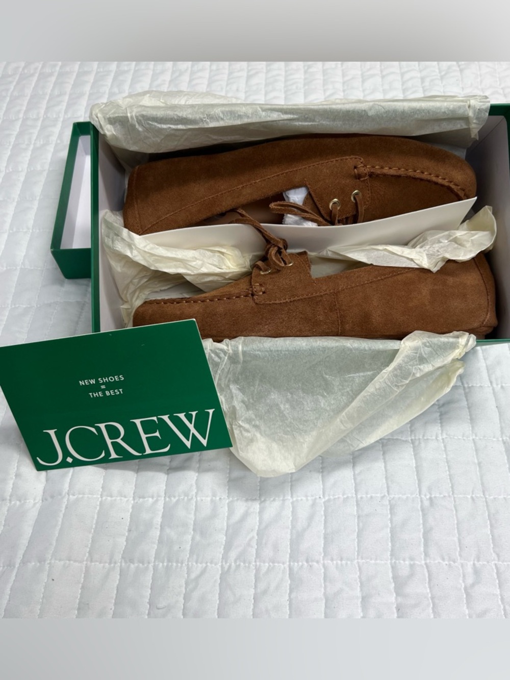 J. Crew Suede Driving Loafers English Saddle Brown Size 10.5 New - Picture 10 of 10